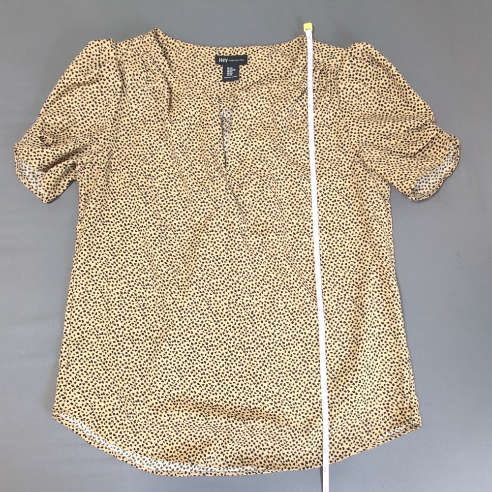 Jones New York Animal Print Puff Sleeve V-Neck Blouse XS - Picture 12 of 15